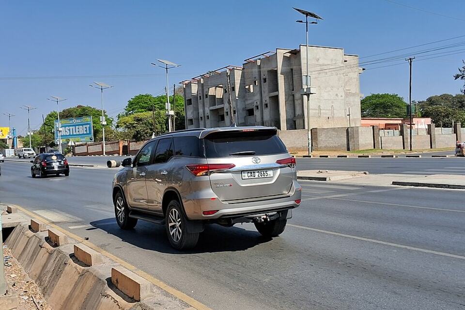 Traffic and road signs on Great East Road in Lusaka